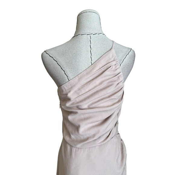 The Sei One Shoulder Midi Dress Asymmetrical Gathered Nude Tan Bone XS - Picture 11 of 14